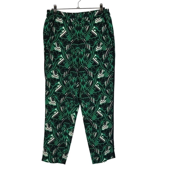 J. Crew Tuxedo Retro Pull On Pant Green & Black Festive 2 - Picture 2 of 5